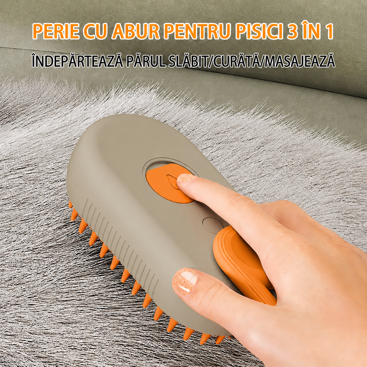 Perie 3-în-1 pentru animale cu pulverizare